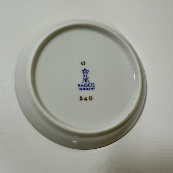 AK Kaiser Porcelain Trinket 4" Plates Coasters Germany Wildlife/Flowers Set Of 4 - Picture 7 of 11